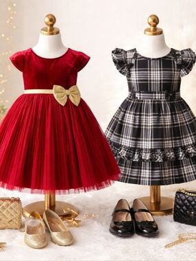 Bundle – 2 Toddler Party Dresses (18 Months) – Holiday / Special Occasion